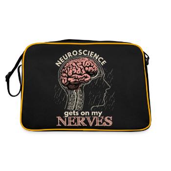 Neuroscience, brain surgeon, funny saying - Retro Bag - black/gold - Back