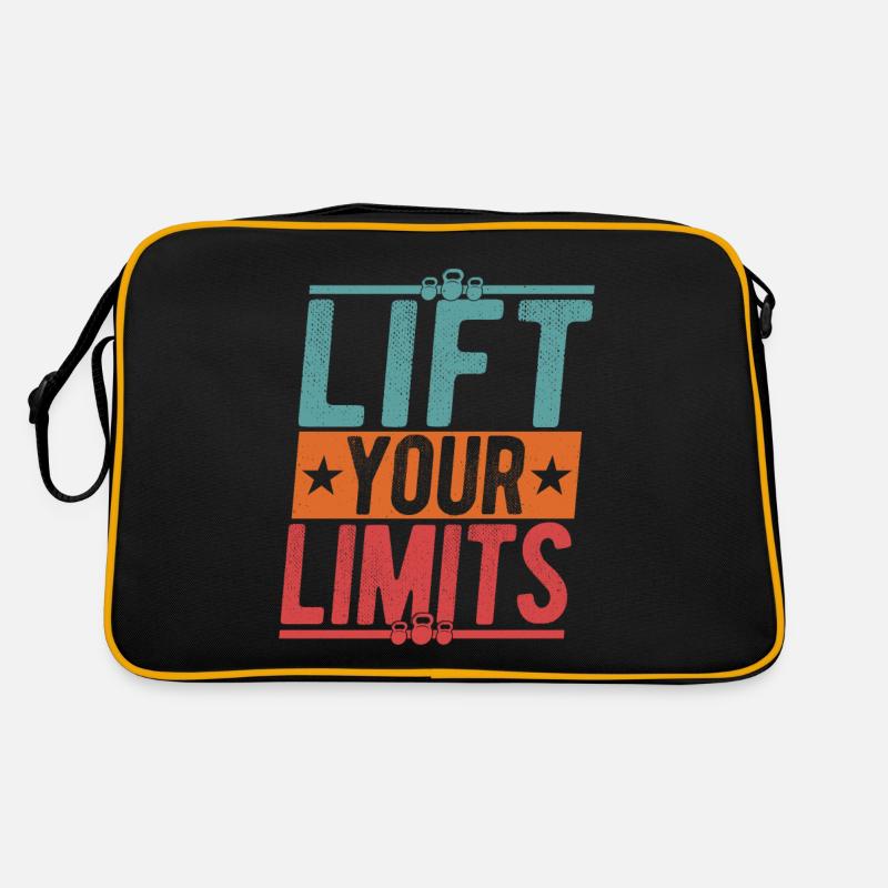 Lift Your Limits Weight Lifting Workout Training Retro Tasche