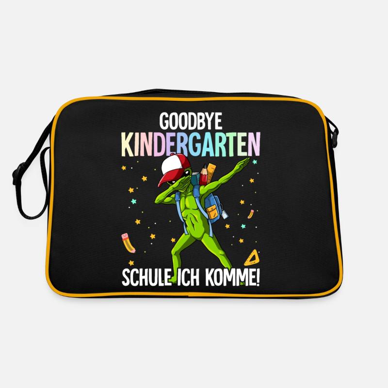 Goodbye Kindergarten Schule Ich Komme Einschulung Retro Tasche