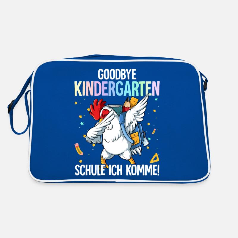 Goodbye Kindergarten Schule Ich Komme Einschulung Retro Tasche