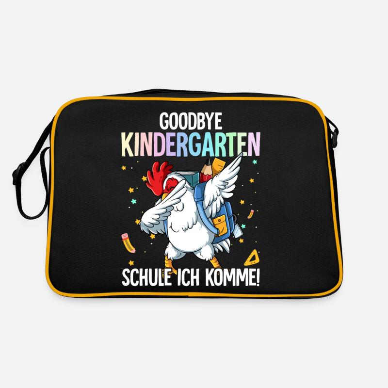 Goodbye Kindergarten Schule Ich Komme Einschulung Retro Tasche