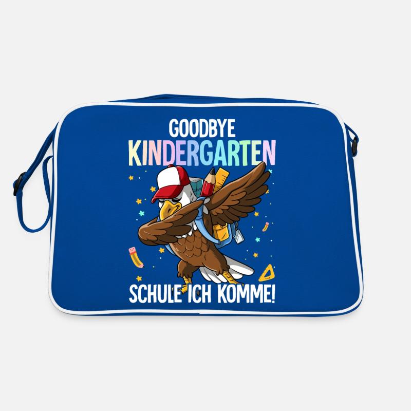 Goodbye Kindergarten Schule Ich Komme Einschulung Retro Tasche
