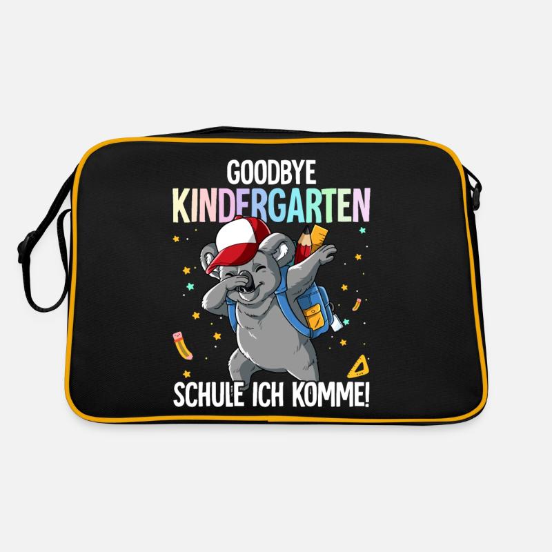 Goodbye Kindergarten Schule Ich Komme Einschulung Retro Tasche