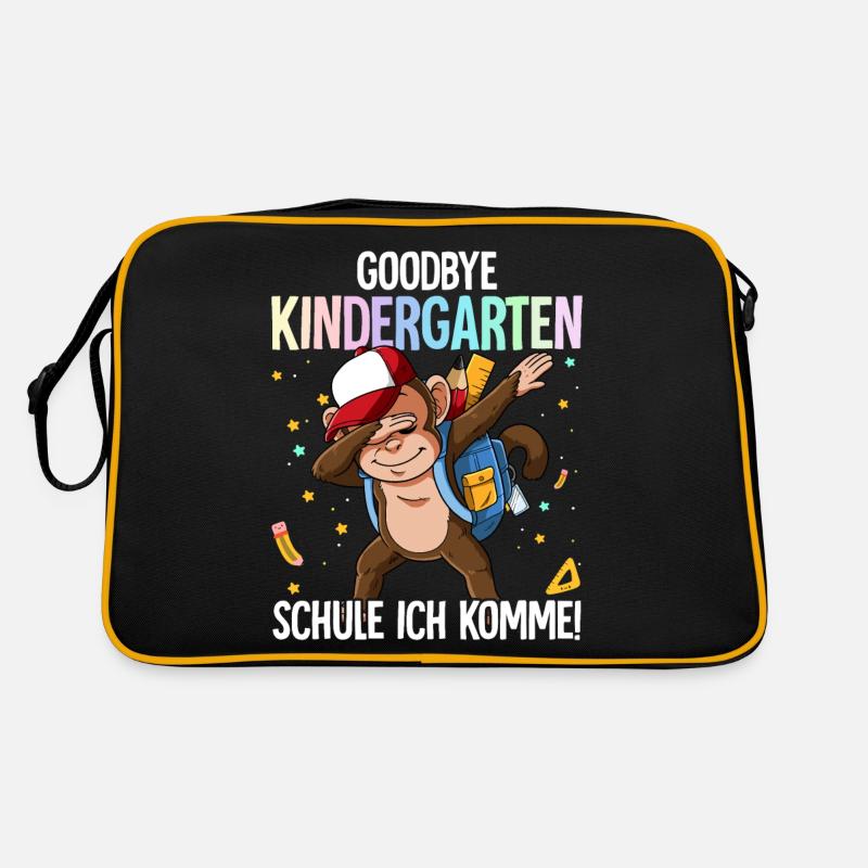 Goodbye Kindergarten Schule Ich Komme Einschulung Retro Tasche