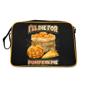 Pumpkin Saying, Pumpkin Pie, Halloween Pumpkins - Retro Bag - black/gold - Back