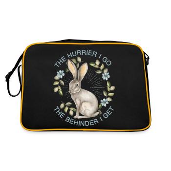 Lapin, lapin-lièvre, drôle de dicton de Lewis-Carroll - Sac Retro - noir/or - Dos