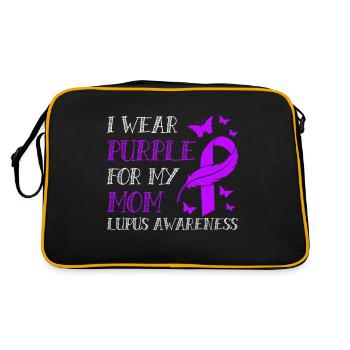 Je porte du violet pour ma mère Conscience du lupus - Sac Retro - noir/or - Dos