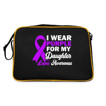Je porte du violet pour ma fille Lupus Awareness - Sac Retro - noir/or - Dos