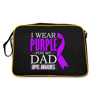 Je porte du violet pour mon père Conscience du lupus - Sac Retro - noir/or - Dos