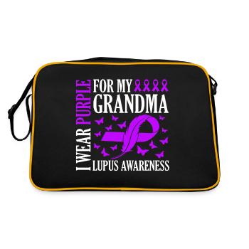Je porte du violet pour ma grand-mère Conscience du lupus - Sac Retro - noir/or - Dos