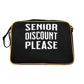 Senior discount please - Rentner Rabatt - Retro Tasche - Schwarz/Gold - Hinten