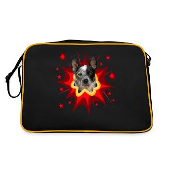Comic Hund Design - Pow - Chien de bétail - Sac Retro - noir/or - Dos