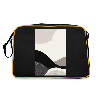Abstract Modern Black and Grey Waves - Retro Bag - black/gold - Back