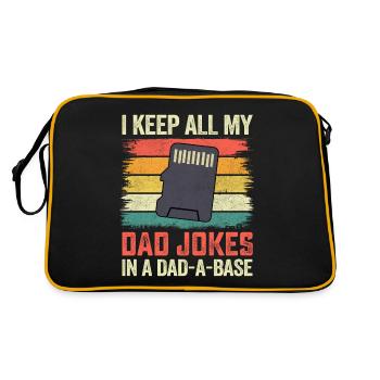 Je garde toutes les blagues de mon père dans une base de père - Sac Retro - noir/or - Dos