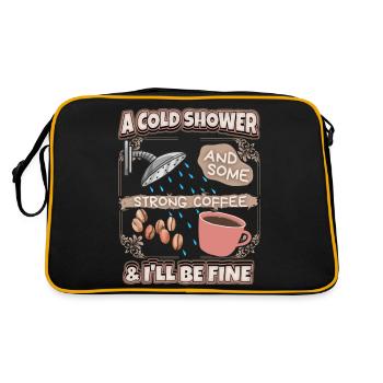 Hangover strong coffee and shower funny saying - Retro Bag - black/gold - Back