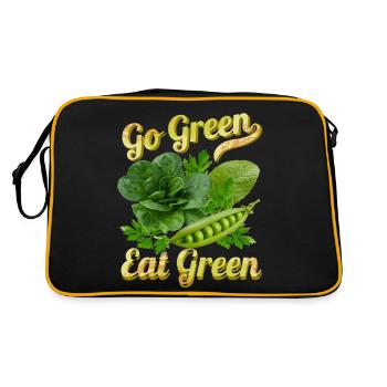 Légumes verts, drôle de dicton végétaliens, végétariens - Sac Retro - noir/or - Dos