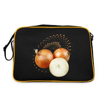 Oignon, illustration naturaliste - Sac Retro - noir/or - Dos