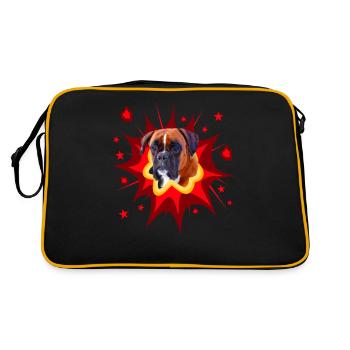 Comic Dog Design - Pow - Boxeur allemand - Sac Retro - noir/or - Dos