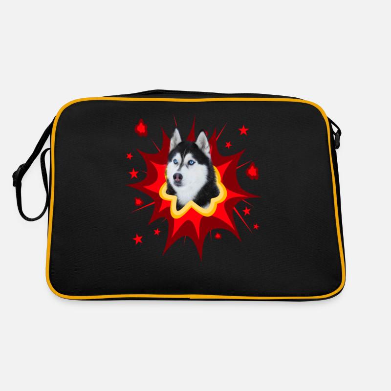 Conception de chien comique - Pow - Husky Sac Retro