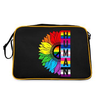 Humain Tournesol Arc-en-ciel Drapeau LGBT Gay Pride Fier - Sac Retro - noir/or - Dos