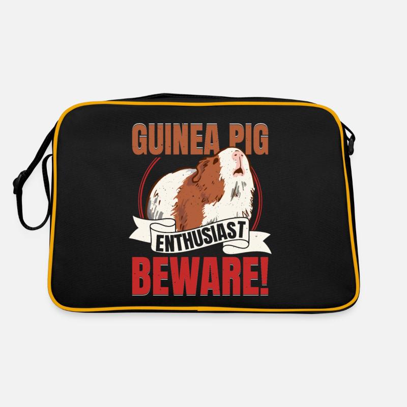 Guinea Pig Enthusiast. Beware! Rodent Cavy Lover Retro Tasche