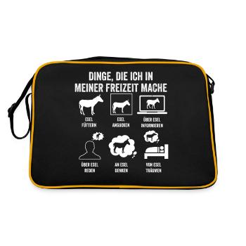 Esel - Retro Tasche - Schwarz/Gold - Hinten