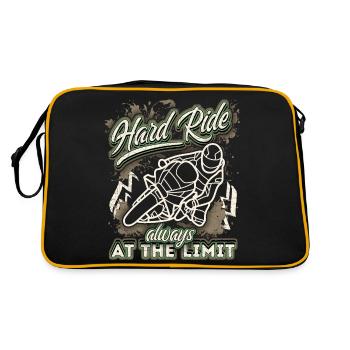Motorcyclist, Biker Design Funny Saying - Retro Bag - black/gold - Back