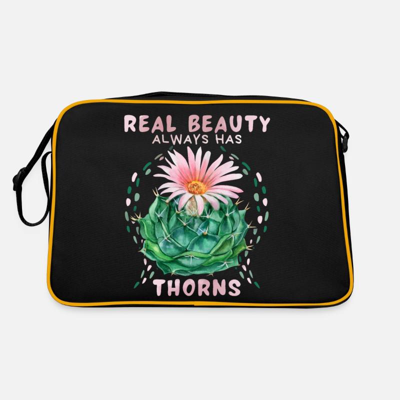 Cactus-Kaktus, lustiger Spruch mit Kaktusblüte Retro Tasche