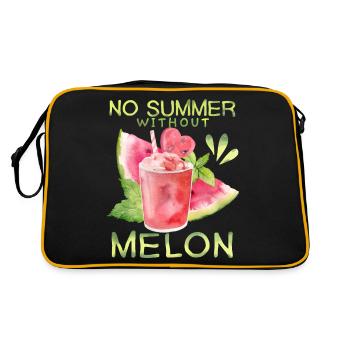 Melon, pastèque, été, drôle de dicton - Sac Retro - noir/or - Dos