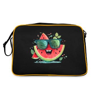 Pastèque drôle de fruit d’été Lunettes de soleil Famille - Sac Retro - noir/or - Dos