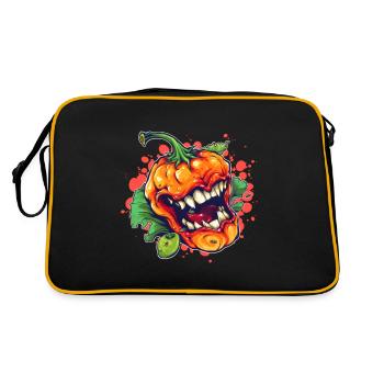Carolina Reaper Hot Pepper Chili Head Funny Food - Sac Retro - noir/or - Dos