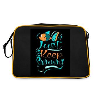 WHALES JUST KEEP SWIMMING - Retro Bag - black/gold - Back