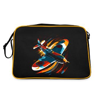 Spitfire Airplane Pilot Aviator Military Warbirds - Retro Bag - black/gold - Back