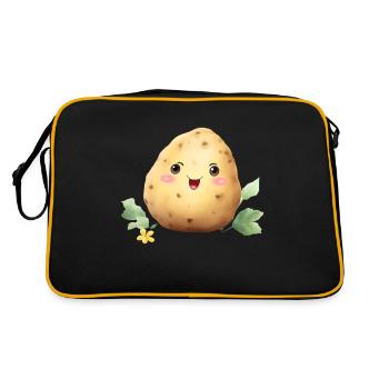 Potato Funny Vegetable Cute Baby Potato Squad - Retro Bag - black/gold - Back