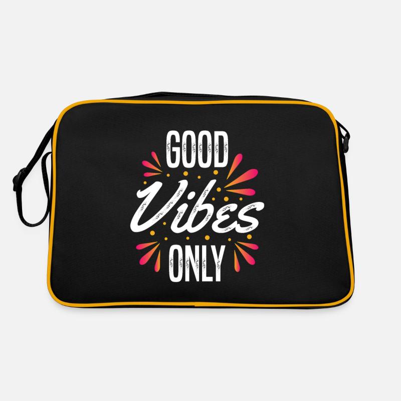 Bonnes vibrations seulement - Sac Retro - noir/or