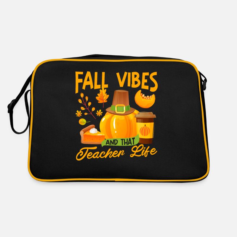 Fall Vibes und dass Lehrer Leben Apfel Bleistift Retro Tasche