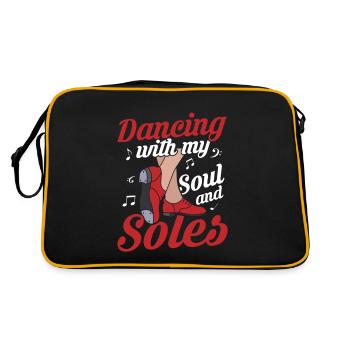 Dancing With My Soul And Soles Tap Dancer Tap Danc - Retro Bag - black/gold - Back