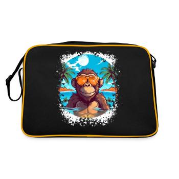 Ambiance tropicale: conception de plage et de singe pour l’été - Sac Retro - noir/or - Dos