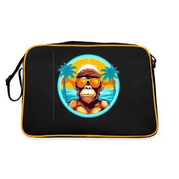 Beach Life with a Monkey Twist: Eye-Catching Summe - Retro Bag - black/gold - Back