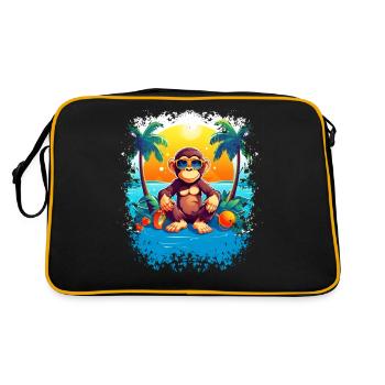 Tropical Monkey Paradise: Beac amusant et à la mode - Sac Retro - noir/or - Dos