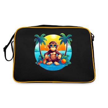 Beachside Monkey Adventure: Cool and Comfy Summer - Retro Bag - black/gold - Back