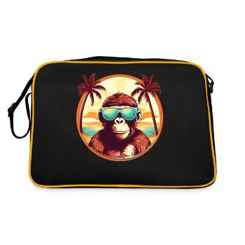 Magie du soleil, du sable et du singe: design de plage élégant - Sac Retro - noir/or - Dos