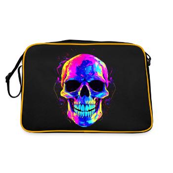 Crâne coloré: crâne coloré sombre et alternatif - Sac Retro - noir/or - Dos