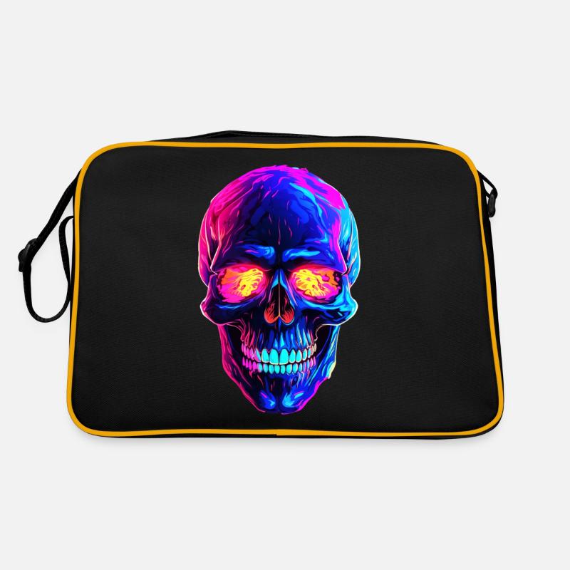 Punk et Grunge Vibes: Skull Design - Sac Retro - noir/or