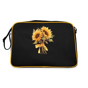 Tournesol frais avec ruban jaune Fleurs mignonnes - Sac Retro - noir/or - Dos