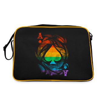 Gay Pride Parade LGBTQ+ Rainbow Flag Body Positive - Retro Tasche - Schwarz/Gold - Hinten