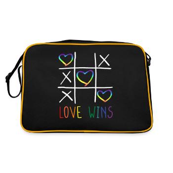 Fun LGBTQ LOVE WINS aux couleurs de l’arc-en-ciel de la Gay Pride - Sac Retro - noir/or - Dos