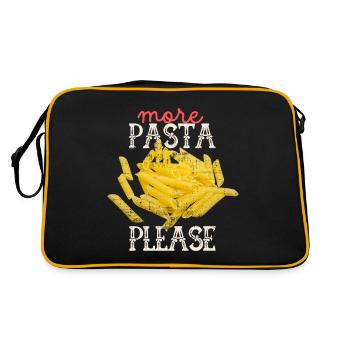 Pasta, macaroni spaghetti funny saying - Retro Bag - black/gold - Back