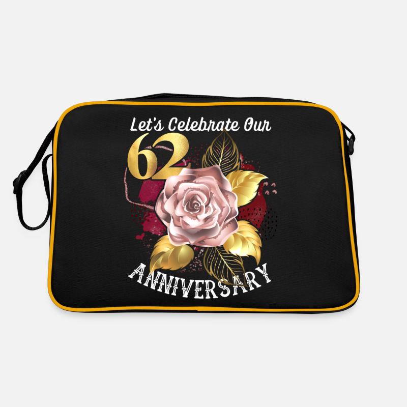 62. Jubiläum, Jubiläumsfeier, Hochzeitstag Retro Tasche