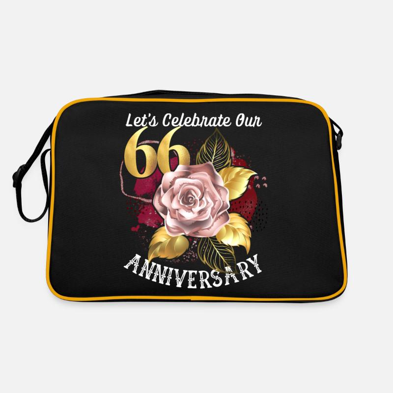 66. Jubiläum, Jubiläumsfeier, Hochzeitstag Retro Tasche